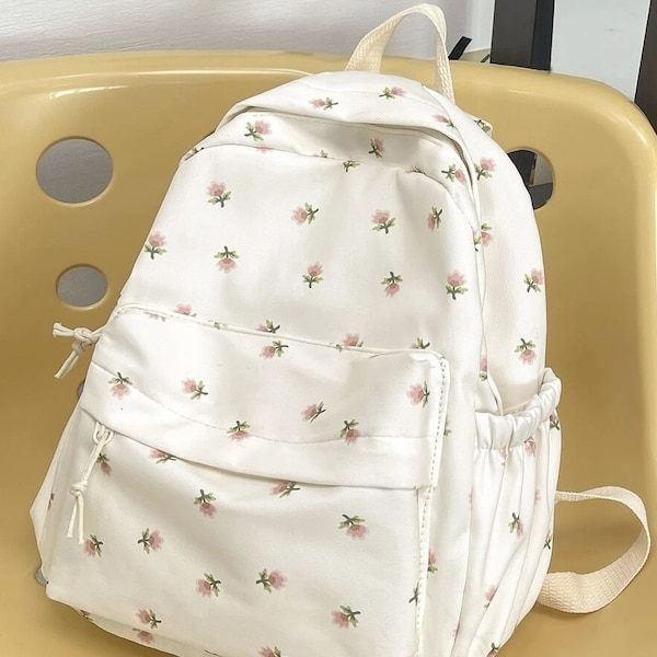 Women's Multi-Functional Floral Backpack - Lightweight, Business Casual, Laptop Bag with Ergonomic Straps for College, Work, and Travel