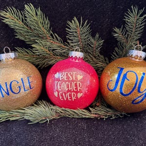 Personalized Glitter Ornaments
