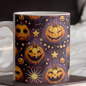 Kubek ceramiczny na kawę Halloween Jack O Lantern 11 uncji