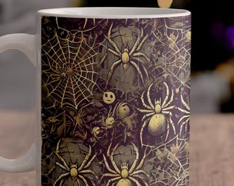 Spooky Spider Webs Ceramic Coffee Mug 11oz