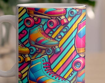 Retro Roller Skates Ceramic Coffee Mug 11oz