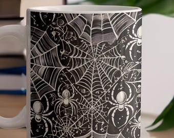 Spiderweb Pattern Ceramic Coffee Mug 11oz