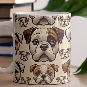 Cute Bulldog Pattern Ceramic Coffee Mug 11oz
