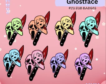 Ghostface Twitch Badges: 8 ghostface  Sub/Bit Badges (Digital Download