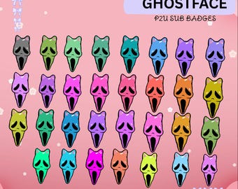 Kitty Ghostface Scream Sub Badges for Twitch (Digital Download)