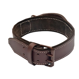Handmade Leather Dog Collar, Genuine Leather Dog Collar and Leash Set, Large Leather Dog Collar, Customized Thick Wide Dog Collar, Gift 25in