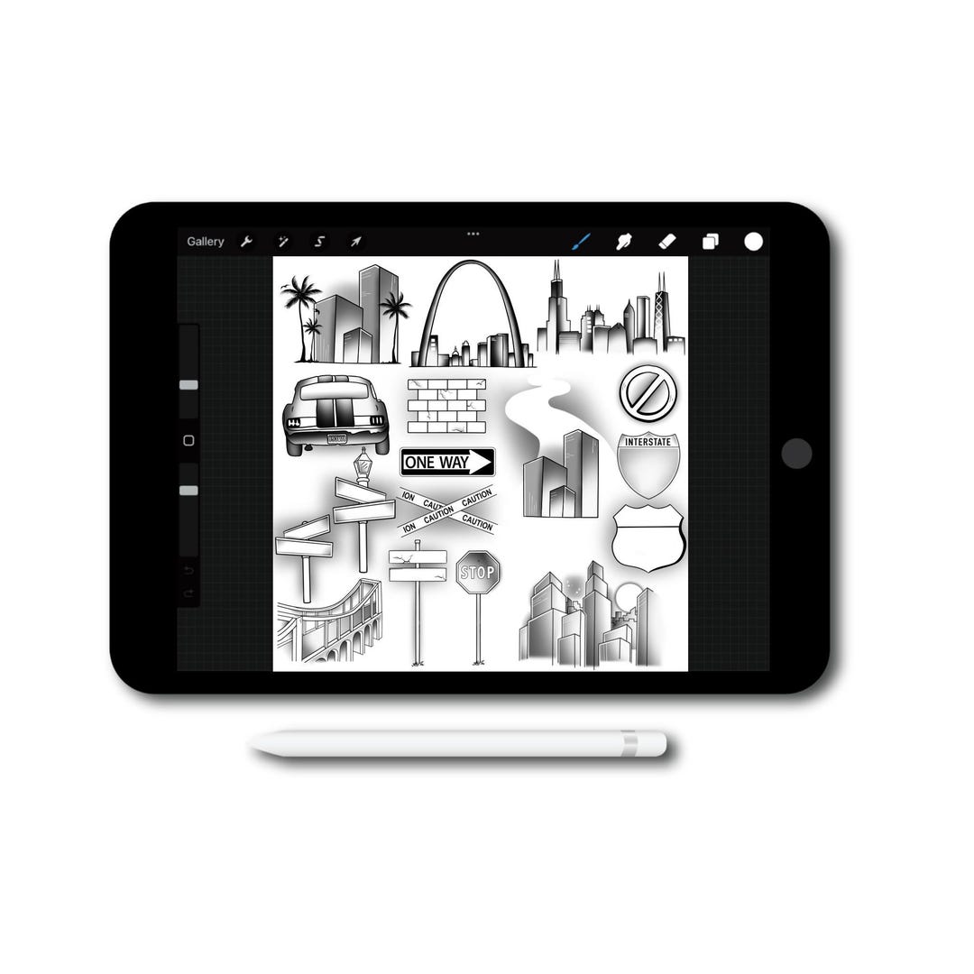 Cityscape Procreate Brush Set: Urban Sketching (digital Download) - Etsy
