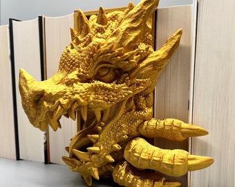 Dragon Bookend | Tabletop Fantasy Roleplay RPG Gaming Cosplay Props - Dungeons and Dragons D&D Wargaming Miniatures of Madness