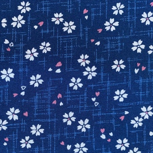 Tiny Cherry Blossoms Sevenberry Japanese cotton fabric 88227-2-6 navy blue