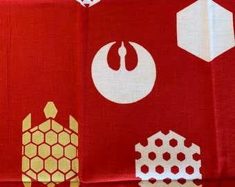 Chusen Tenugui "Kotobuki Pattern" 寿文様赤 Japanese cotton towel fabric - 590690