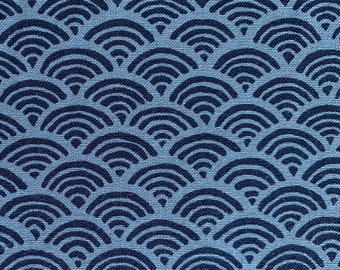 Sevenberry Waves Japanese cotton fabric 88220-1-4 blue navy