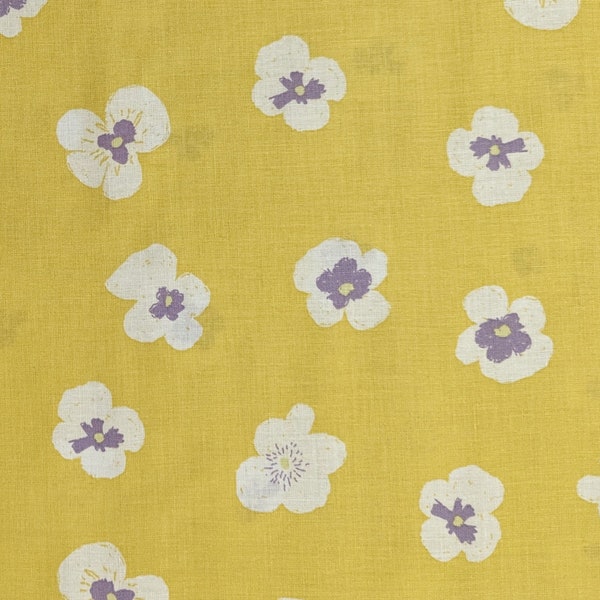 NEW Blooming Pansies Koizumi Japanese cotton fabric 142-1292-B3 yellow