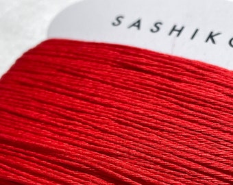 Daruma #213 RED Japanese Cotton SASHIKO thread 30 meter skein 20/6