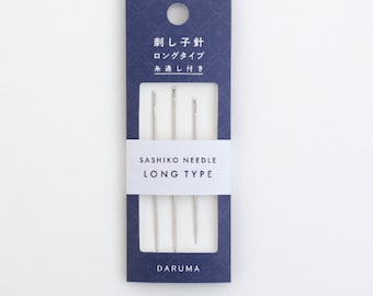 Daruma Long Sashiko Needles hand sewing Japanese big stitch w/ threader