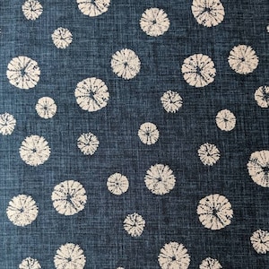 Morikiku Shibori Sand Dollars Japanese cotton dobby fabric PRINT M18000-A22 blue beige image 2