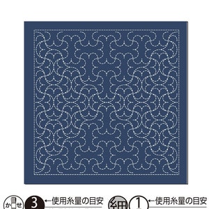 Olympus #2125 Hanmarutsunagi Japanse sashiko katoenen sampler stof Nagomi NAVY