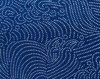 Dotted Waves Sevenberry Japanese cotton fabric 88333-2-3 medium blue