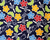 SALE Sevenberry blue pine plum bamboo rabbit pig Lucky Cat Japanese dobby cotton fabric