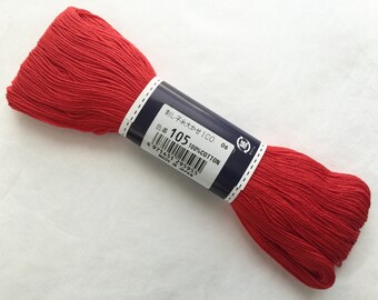 Olympus japonés Sashiko Bordado 100 M grandes madeja Rojo 105