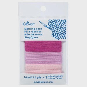 Clover Japanese Darning Yarn 3 Color Assortment #7963 ROSE