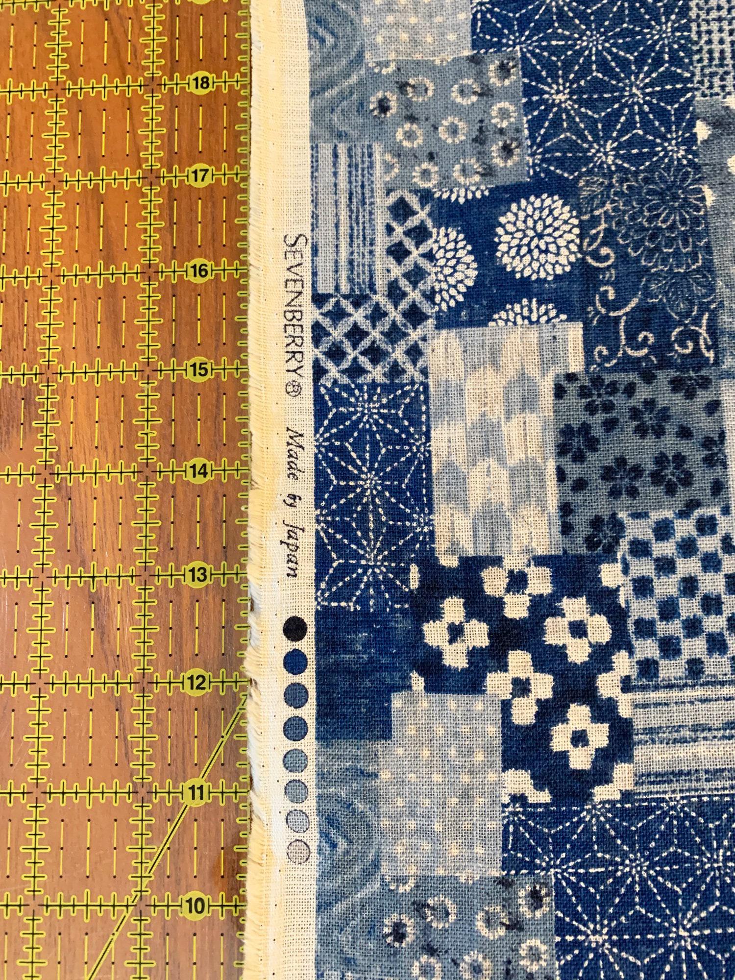 ハーブ/ (R)… Sevenberry Boro Patchwork in Blue Japanese Cotton Fabric