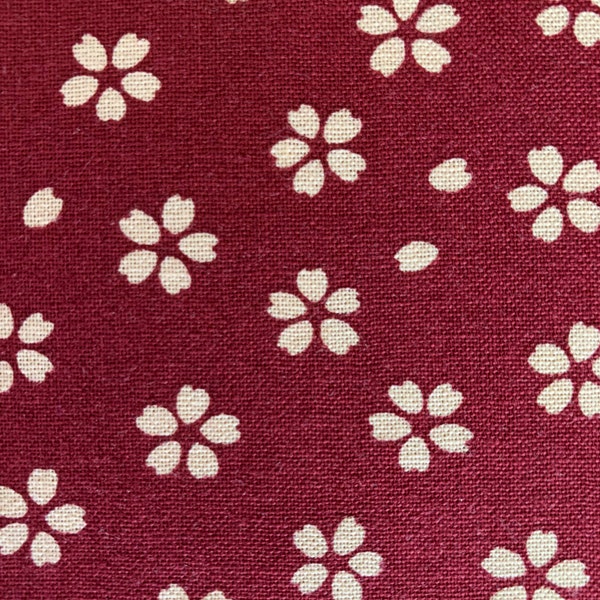 Medium Cherry Blossom Sakura Sevenberry Japanese cotton fabric 88220-5-1 red beige