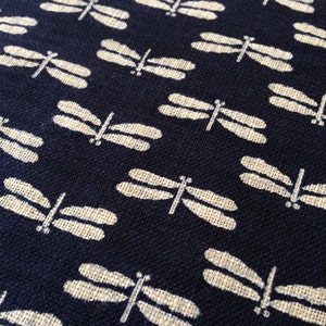 Sevenberry Dragonfly Tombo Japanese cotton fabric 88223-9 navy blue beige