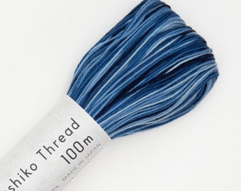 Olympus Color #157 VARIEGATED BLUE Japanese sashiko thread indigo navy blue 100 meter skien