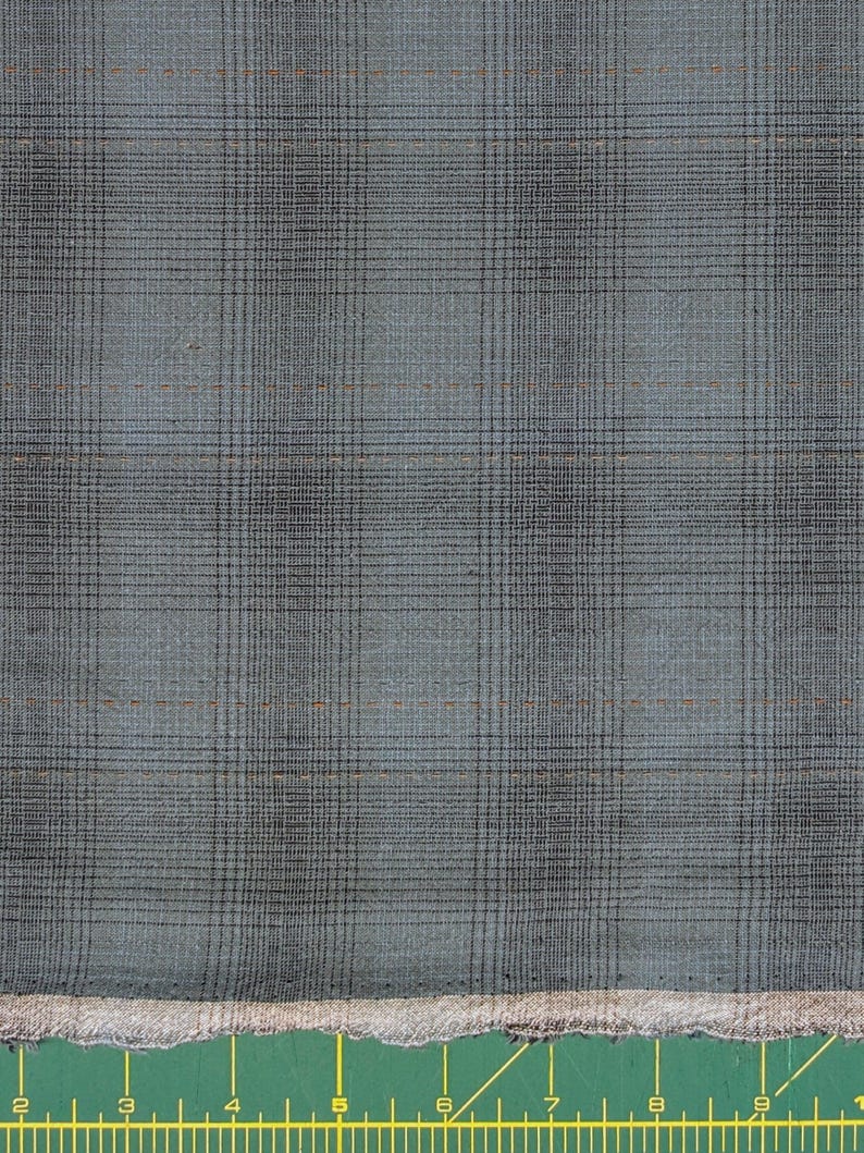 NEW MYD - Glen Check Plaid Cotton Japanese Yarn Dyed Fabric - Medium Blue 24-1-9-B
