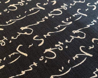 Sevenberry Calligraphy Japanese homespun cotton fabric 88225-5-4 black beige