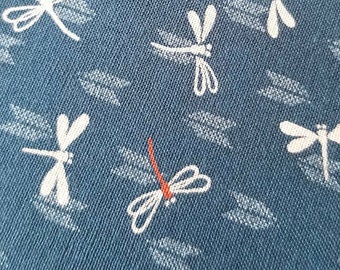 Dragonflies with Arrows in Light Blue Sevenberry Japanese cotton fabric 88227 3-3