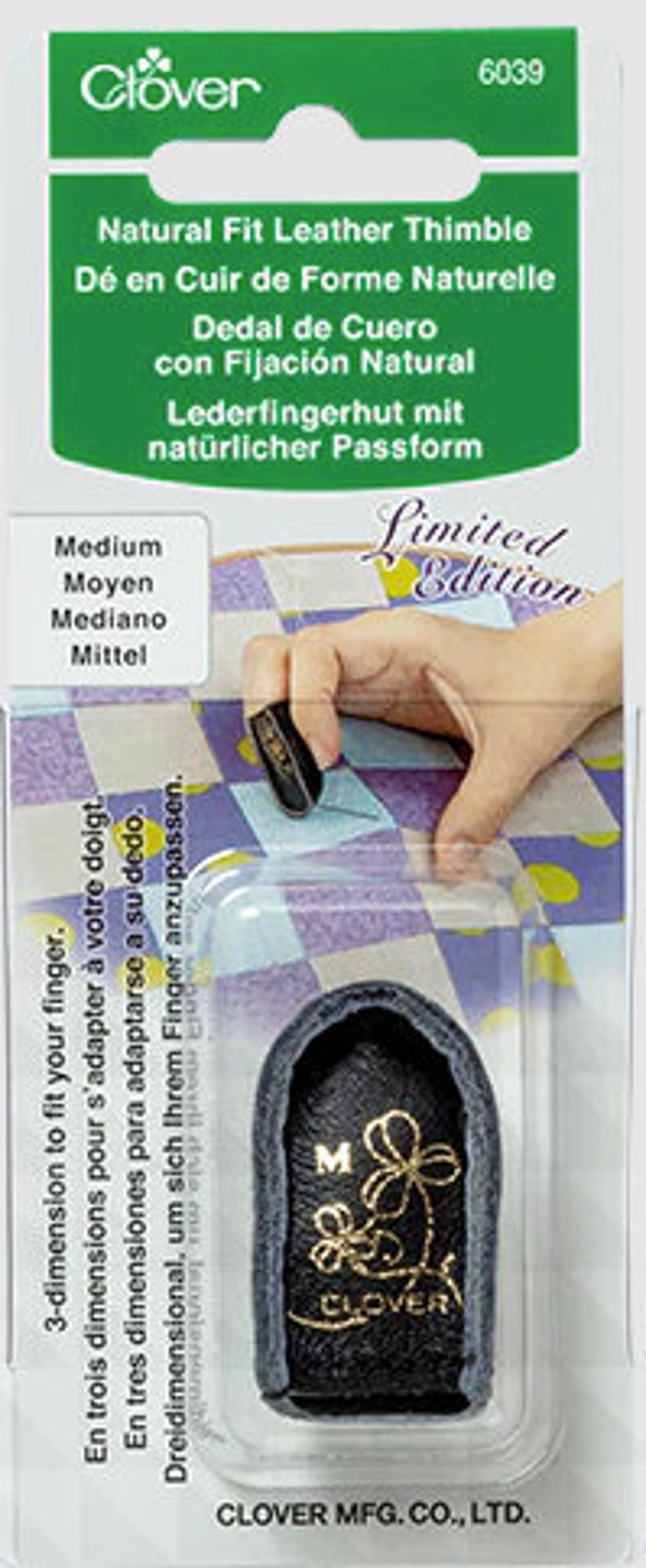 Natural Fit Limited Edition Black Clover Leather Thimble for sewing, quilting, needlepoint, and embroidery image 4