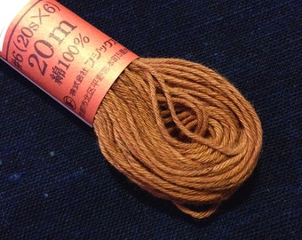 Fujix #4 Japanese Persimmon hand dyed cotton thread russet red brown Sparrow Head