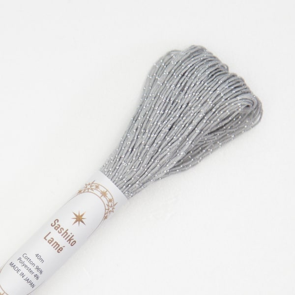 Olympus Japanese Sashiko Lame metallic thread 40 meter skein - SL3 gray