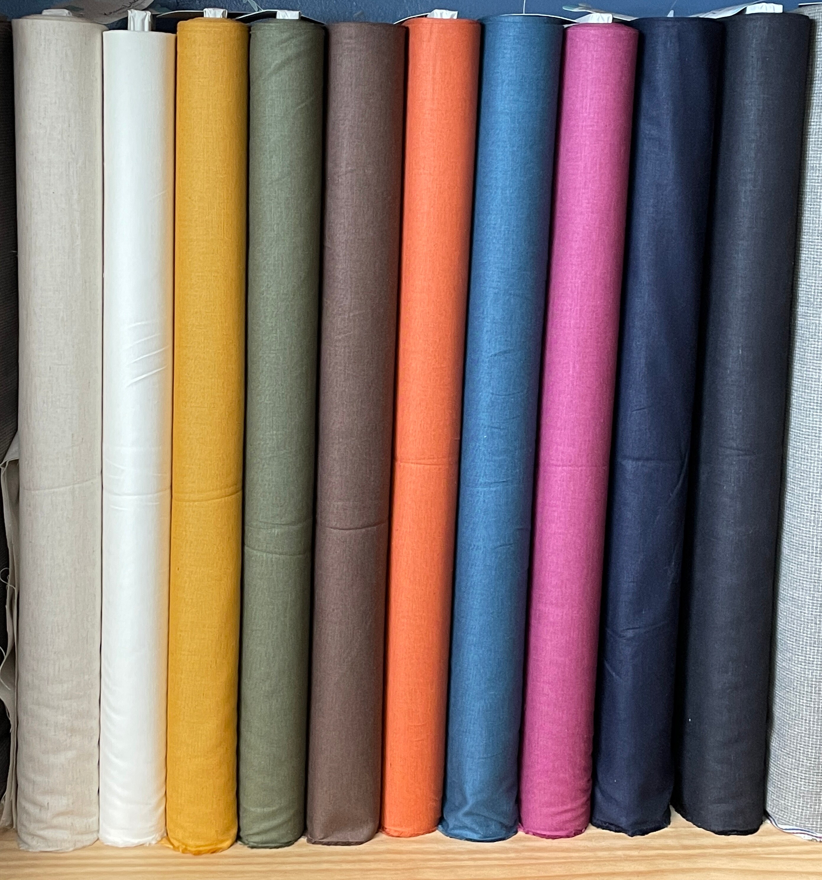 Koizumi Momen-t Solids in Cocoa Brown Cotton Linen Fabric