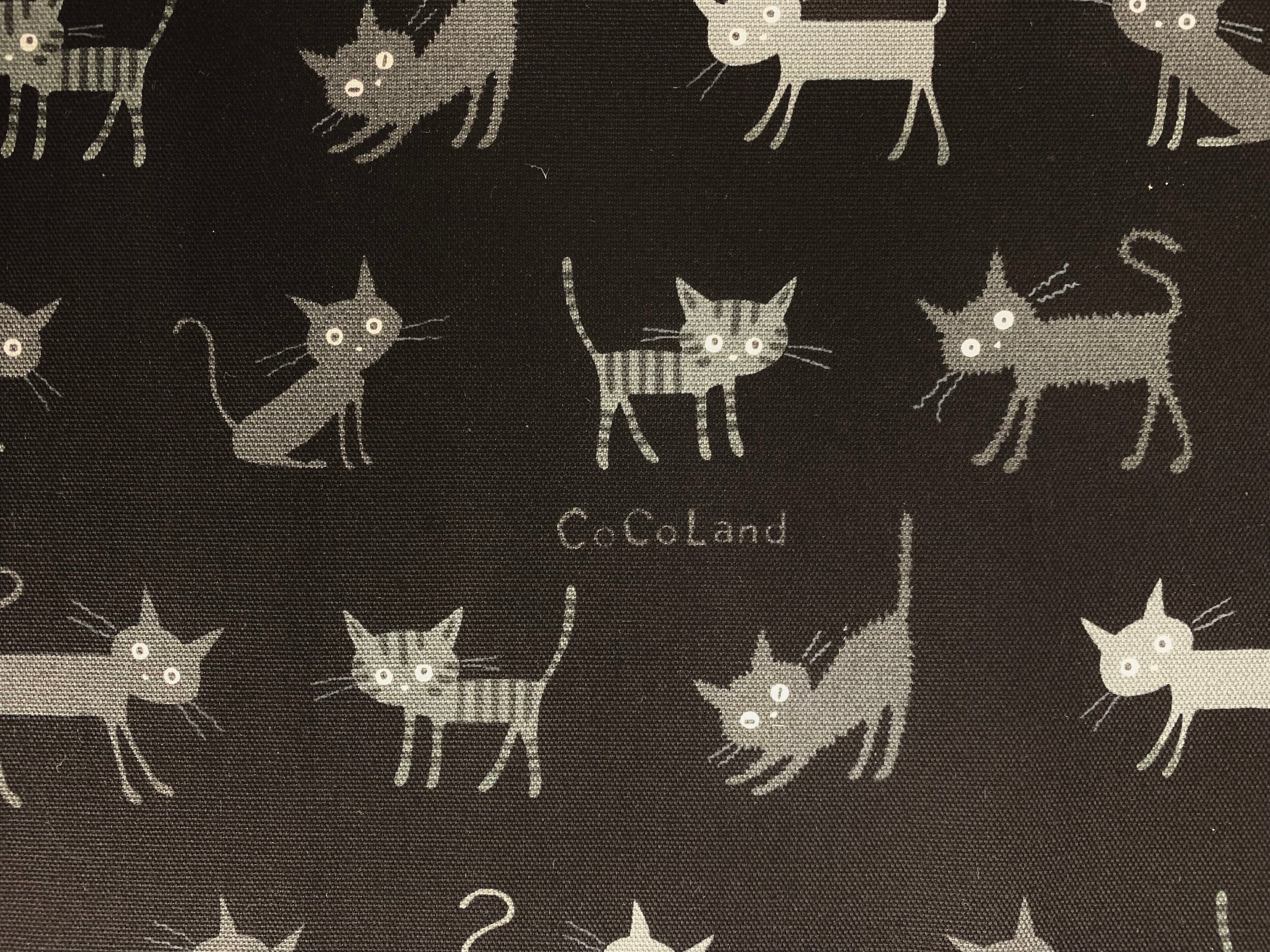 Cocoland Medium Cats Japanese Oxford Cotton Canvas Fabric H Cocoland Medium Cats Japanese Oxford Cotton Canvas Fabric H