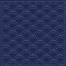 WAKO'S ジョンタナ Yokota Seigaiha Waves Sashiko Fukin Japanese Cotton Sampler