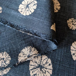 Morikiku Shibori Sand Dollars Japanese cotton dobby fabric PRINT M18000-A22 blue beige image 3