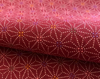 Sevenberry Dotted Asanoha stars Japanese cotton fabric 88227-1-4 red