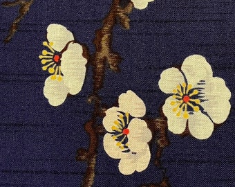 Sakura Cherry Blossoms & Branches Kokka Japanese cotton fabric - blue