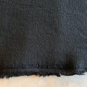 Cosmo jet black Japanese cotton linen blend canvas fabric AD5188-300 image 4