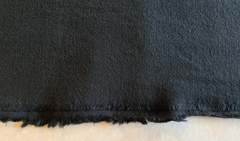 Cosmo jet black Japanese cotton linen blend canvas fabric AD5188-300 image 4