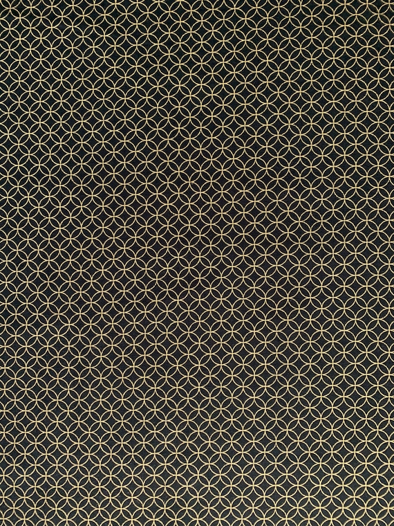 Golden Shippo Circles Sevenberry Japanese Cotton Fabric
