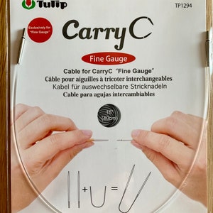 Câbles tulipe pour aiguilles à tricoter CarryC FINE GAUGE 16" 24" 32" 40"
