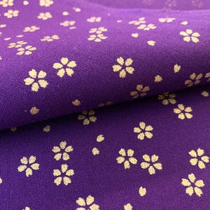 Sevenberry Golden Sakura Cherry Blossoms Japanese cotton fabric 88337-1-3 purple