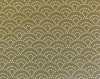Sevenberry Dotted Waves in sage green Japanese cotton fabric 88222-3-3