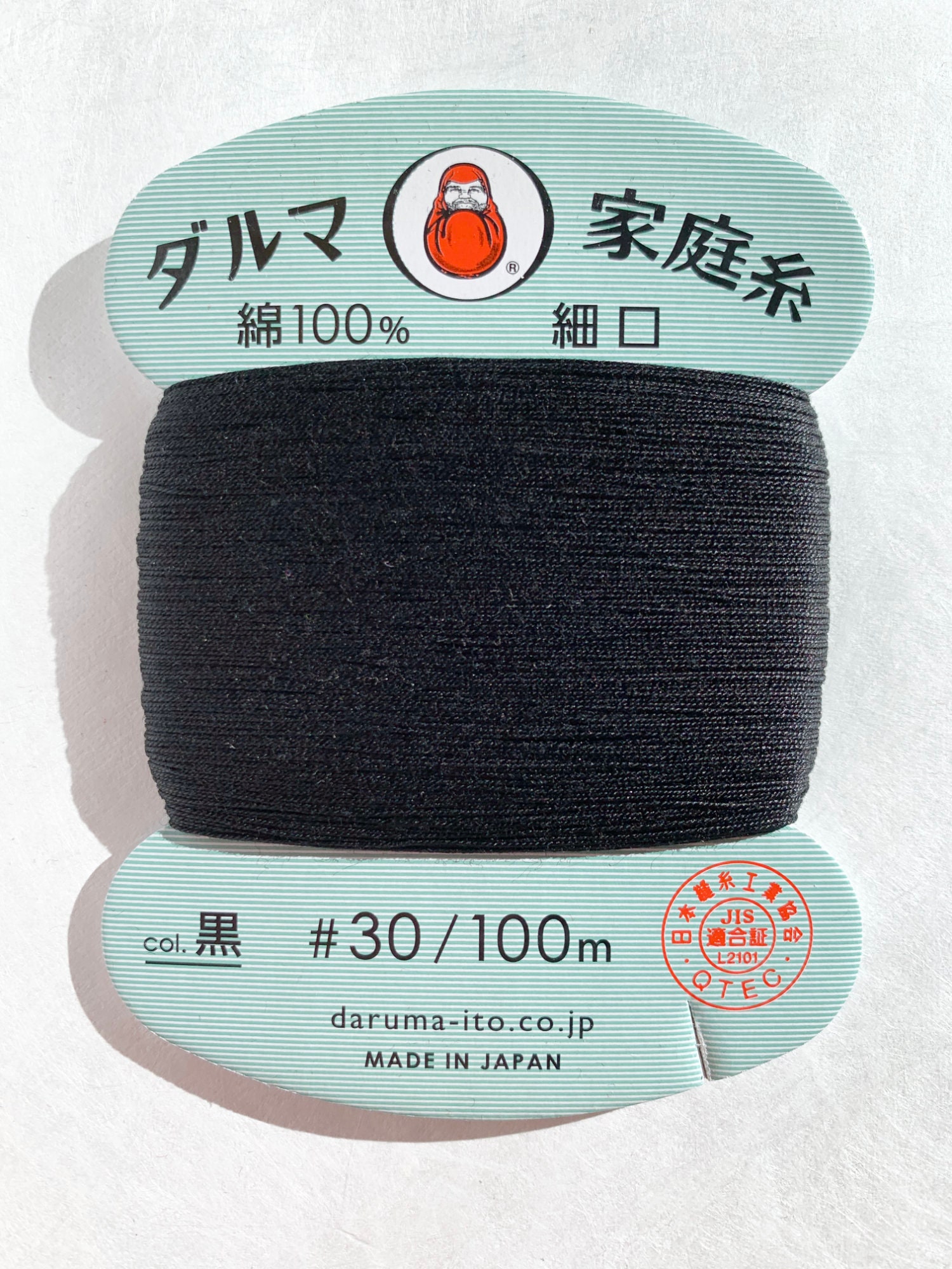 Color Kuro Black 黒 Daruma Hand Sewing Thread Japanese Color Kuro Black 黒 Daruma Hand Sewing Thread Japanese
