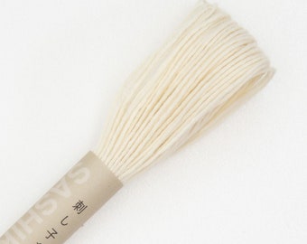 Olympus Color #2 Japanese Cotton Sashiko thread OFF WHITE 20 meter skein