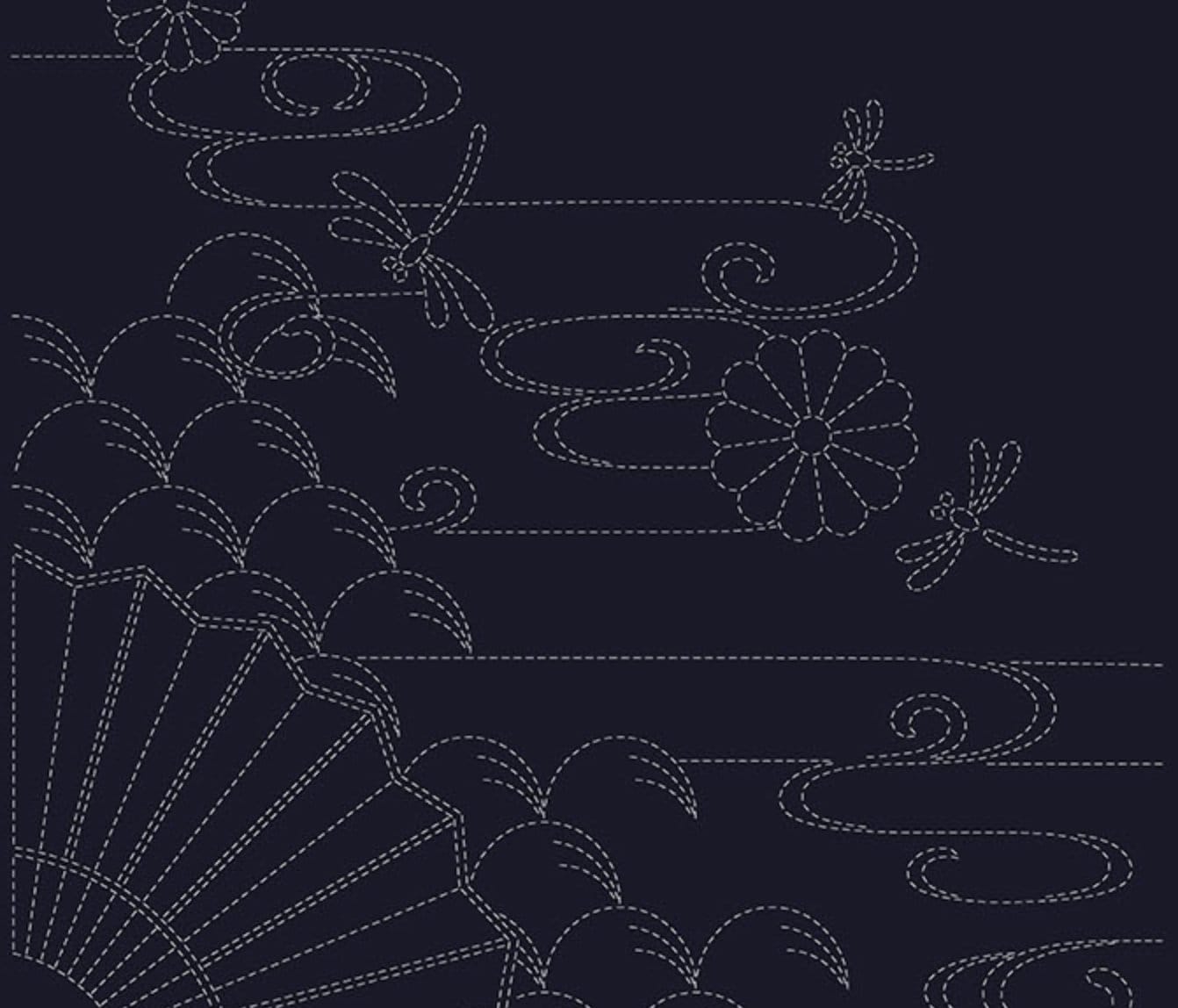 Panel Autumn Sky QH Textiles Sashiko HF-1116 Navy Blue - Etsy
