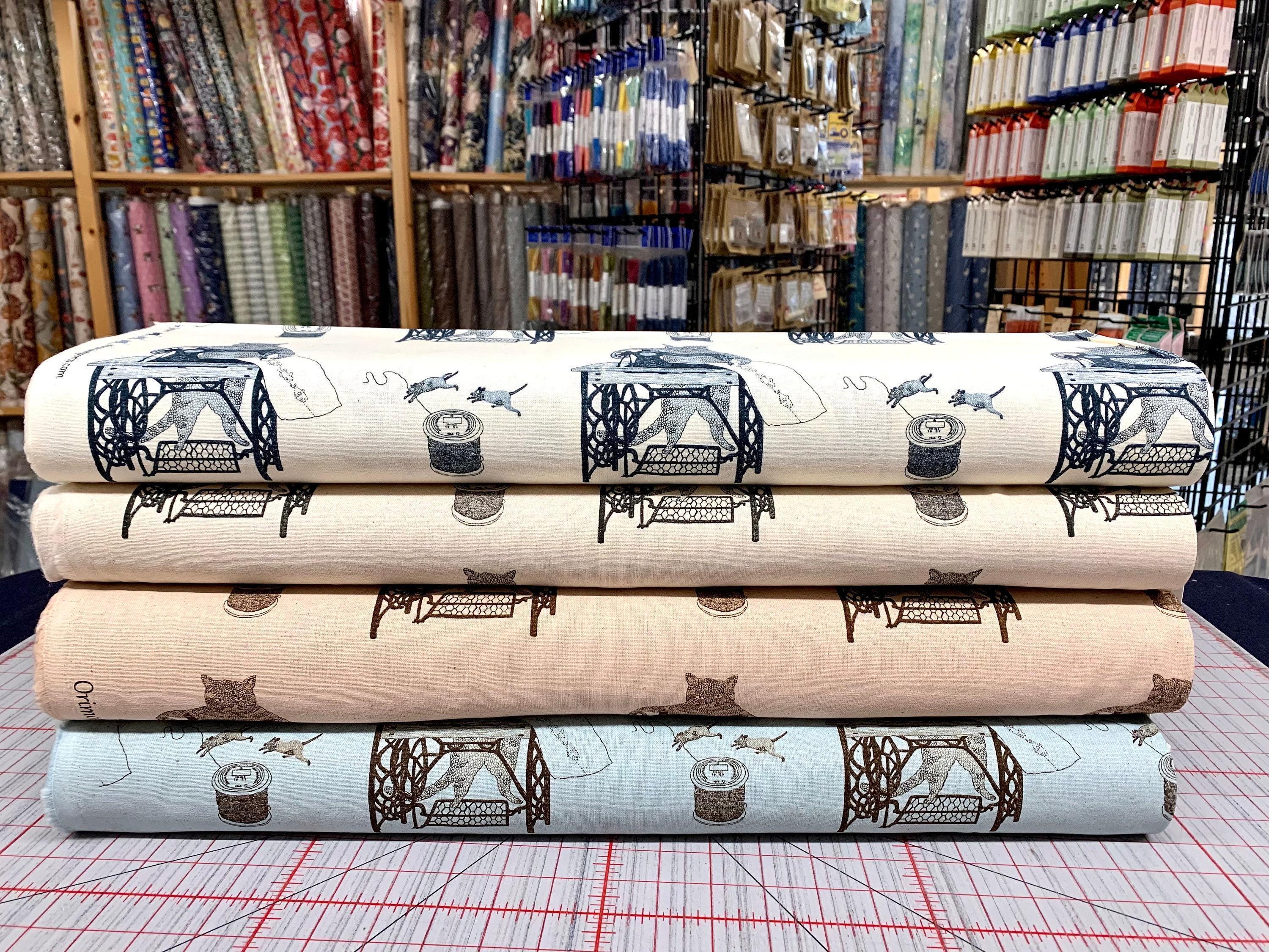Purr-fect Stitches Cats With Sewing Machines Japanese Cotton